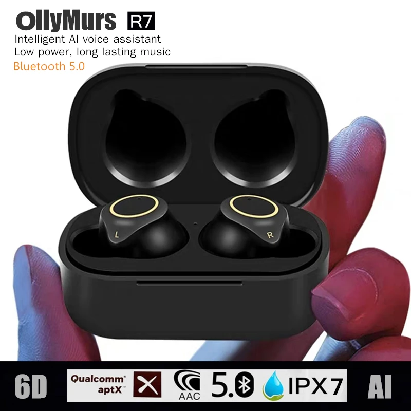 OllyMurs мини беспроводные наушники Bluetooth 5 0 стерео вкладыши спортивные с AI сенсорной