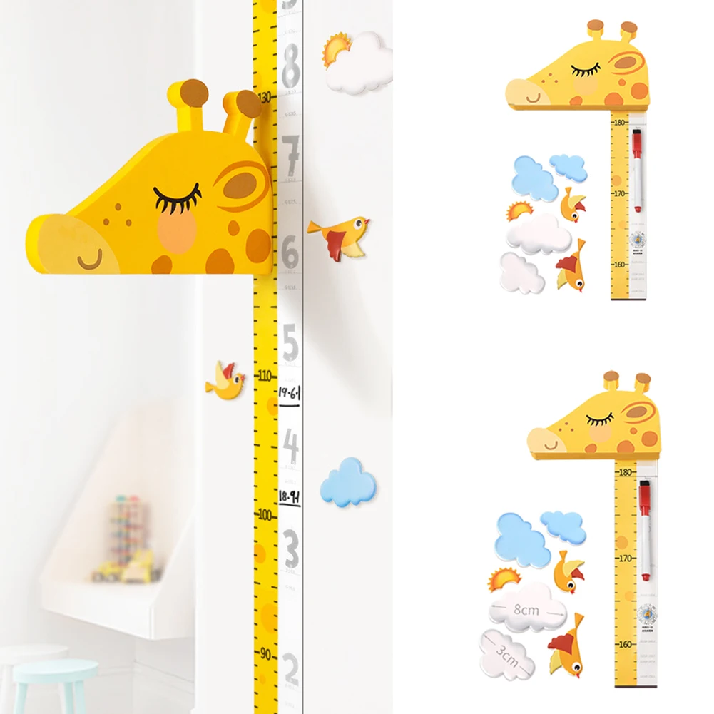 Универсальная подвижная домашняя измерительная космическая детская голова жирафа детская 3D декоративная настенная наклейка линейка высоты практичная
