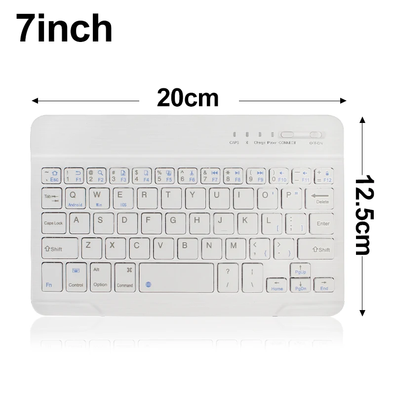 7 Inch White Беспроводная мини-клавиатура, Bluetooth, ультра тонкая портативная клавиатура, Поддержка IOS, Android, оконная система для планшета, ноутбука, телефона - Цвет: 7 Inch White