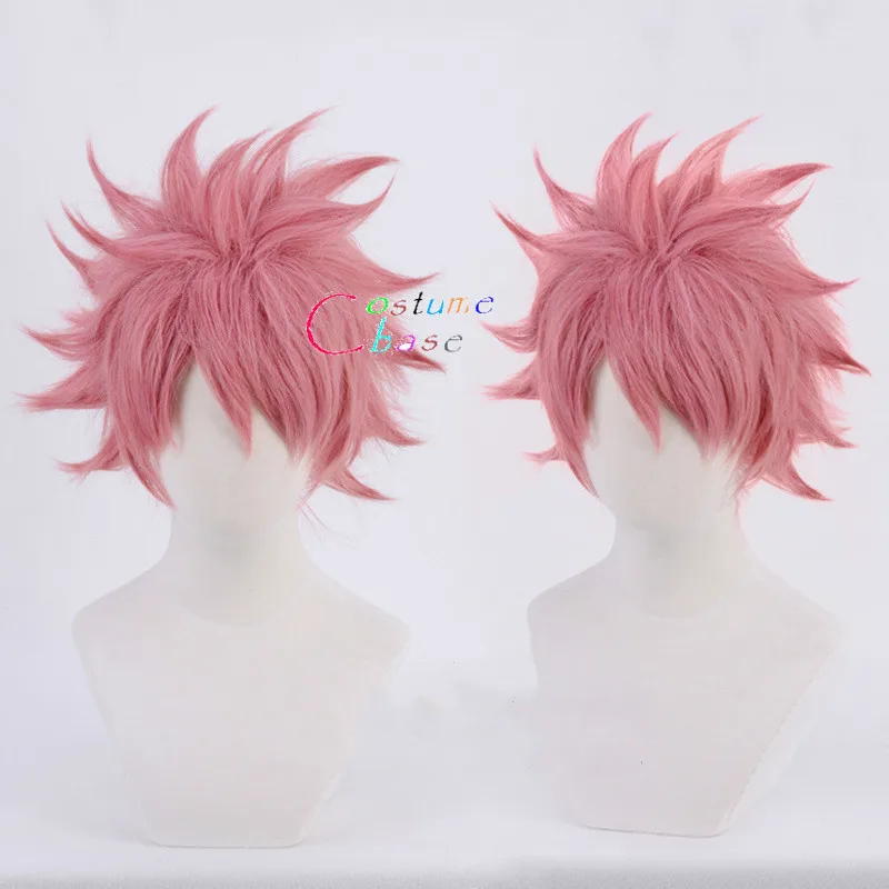 

Etherious Natsu Dragneel Anime Fairy Tail Cosplay Wig Pink Heat Resistant Synthetic Hair Halloween Party + Free Wig Cap