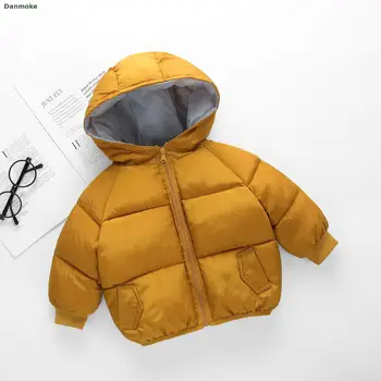 

Danmoke Boys Girls Jacket Coats Winter Thick Cotton Padding Banana Printed Casual Coats For Kids 2-6 Years