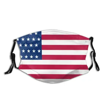 

Dust Mask with 2 PCS Filter, American Flag Mouth Face Mask for Adult Kids Anti Washable Reusable Pollution