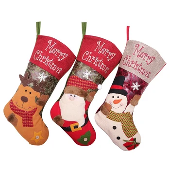 

3 Pcs Christmas Stocking Fireplace Hanging Xmas Stockings Decorations for Family Holiday Season Decor