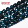 Natural Stone AAAAA Quality Blue Tiger Eye Agates Round Loose Beads 15