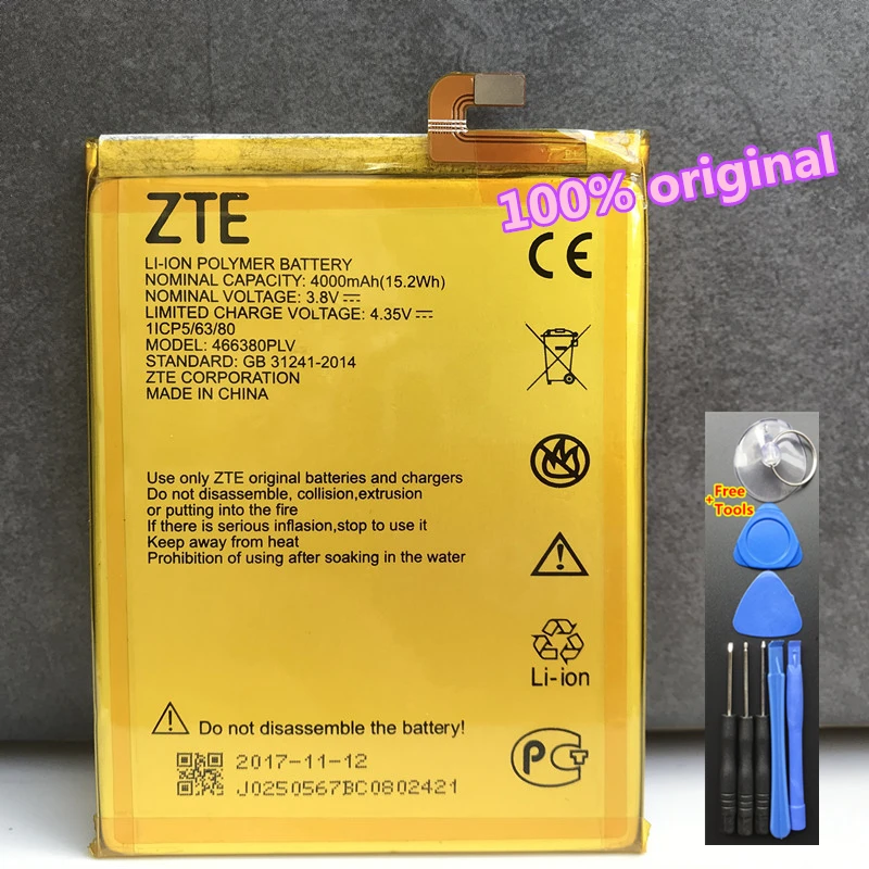 Новый оригинальный аккумулятор 4000 мАч 466380PLV для ZTE BA610 BA610C BA610T Blade A610 две SIM-карты V6
