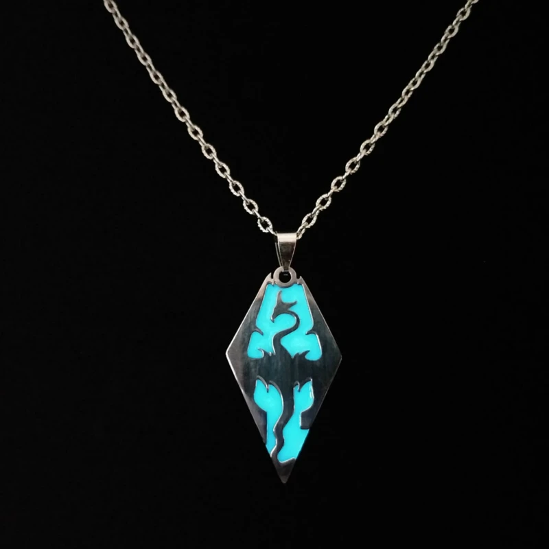 Dragon Necklace for Women Men Magic Glowing Flame Dragon Pendant Necklace Glow in The Dark Teen Girls Luminous Jewelry
