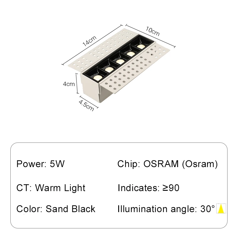 Frameless LED Line Light 5W 10W 20W Ceiling Lamp Dimmable Bar Corridor Light OSRAM CRI RA>85 Linear long strip Downlight - Испускаемый цвет: 5W