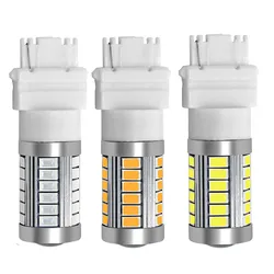 100 pces t25 3157 p27/7w 33 smd 5630 led luzes de freio do carro 3157 reverso backup sinal volta luz de freio lâmpadas âmbar branco vermelho