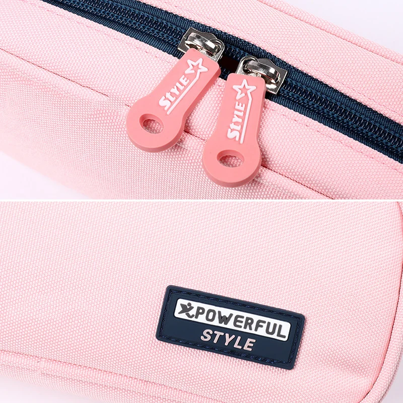 Creative Canvas Exquisite Pencil Case Teenager Cute Pen Case Large Capacity Pencil Bag School Stationery Supplies