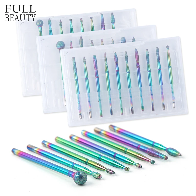 

Diamond Nail Drill Bits Rainbow Set Milling Cutter for Electric Manicure Grinder Cuticle Remover Rotate Accessories CHCDT-1-12