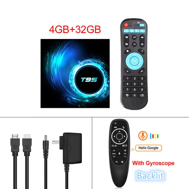 T95 Smart tv Box Android 10,0 четырехъядерный процессор Allwinner H616 4 Гб 64 ГБ rom Wifi H.265 6K HD медиаплеер 2G 16G PK A95X F3 телеприставка - Цвет: 4G 32G G10 backlit