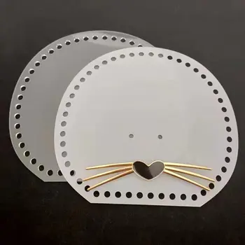 

DIY Woven Bag Cat Whiskers Transparent Acrylic Plate Handmade 19*17CM Creative Beginners Cute Cartoon Bag Accessories Material