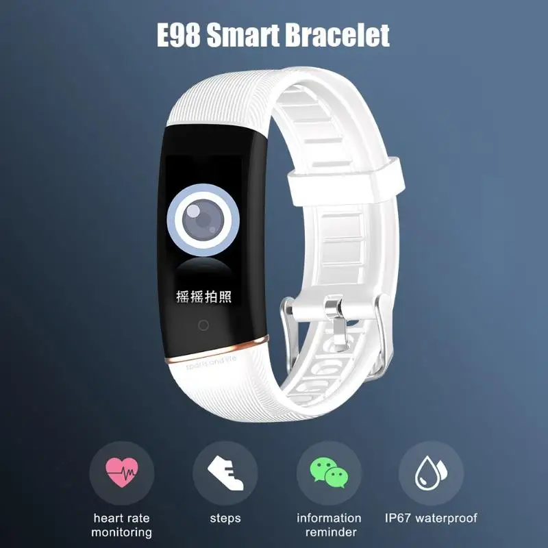 E98 Smart Bracelet Men Women Fitness Track Heart Rate Monitor Smart Watch Blood Pressure Watch IP67 Waterproof Sport smart band