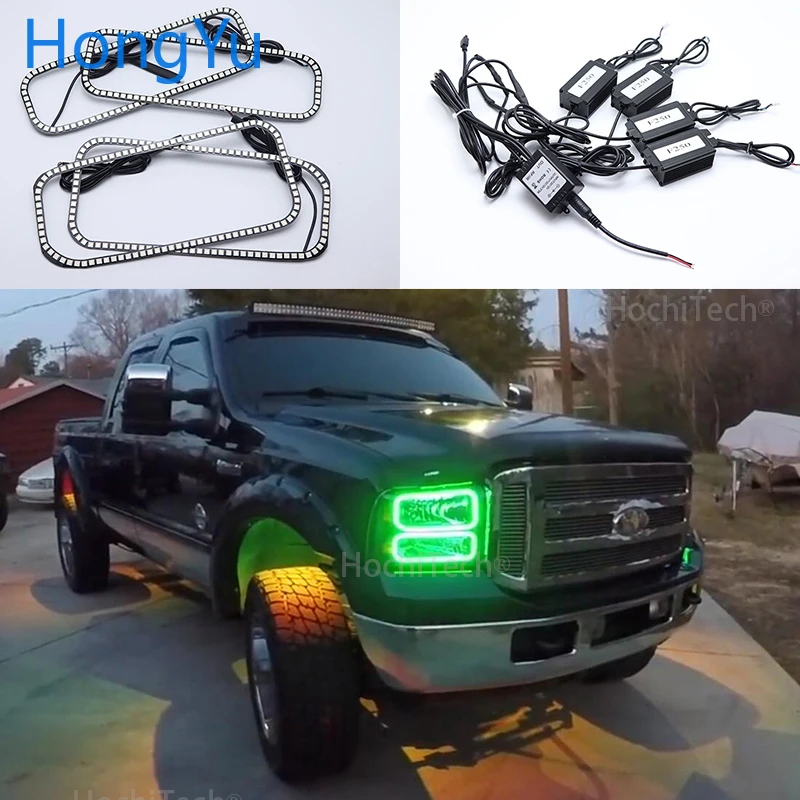 Для Ford F-250 F250 2005 2006 2007 автомобильный RGB многоцветный светодиодный ангельские