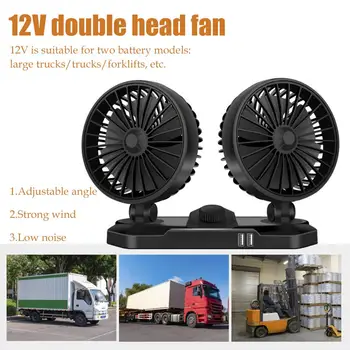 

Car Mini Fan 360 Degrees Adjustable Durable Cooler Fan with Dual USB Charging Interface Auto Air Conditioning