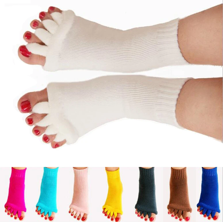 1 пара, массажные носки для сна, для мужчин и женщин, с пятью пальцами, для мужчин, Т-образные Компрессионные носки