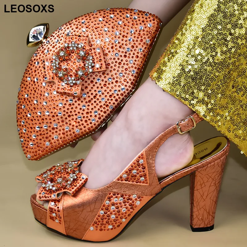 

latest African Shoe and Bag Set for Party In Women Italian Matching Shoe and Bag Set for Wedding Woman Sandals 2020 Summer PU
