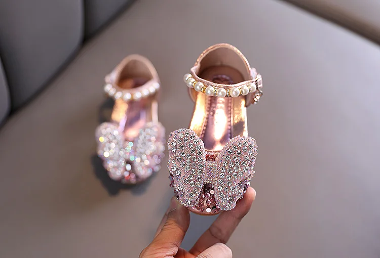 extra wide children's shoes 2021 Summer Children Princess Shoes Student Dance Shoes For Girls Sandals Kids Glitter Crystal Leather Shoes slippers for boy