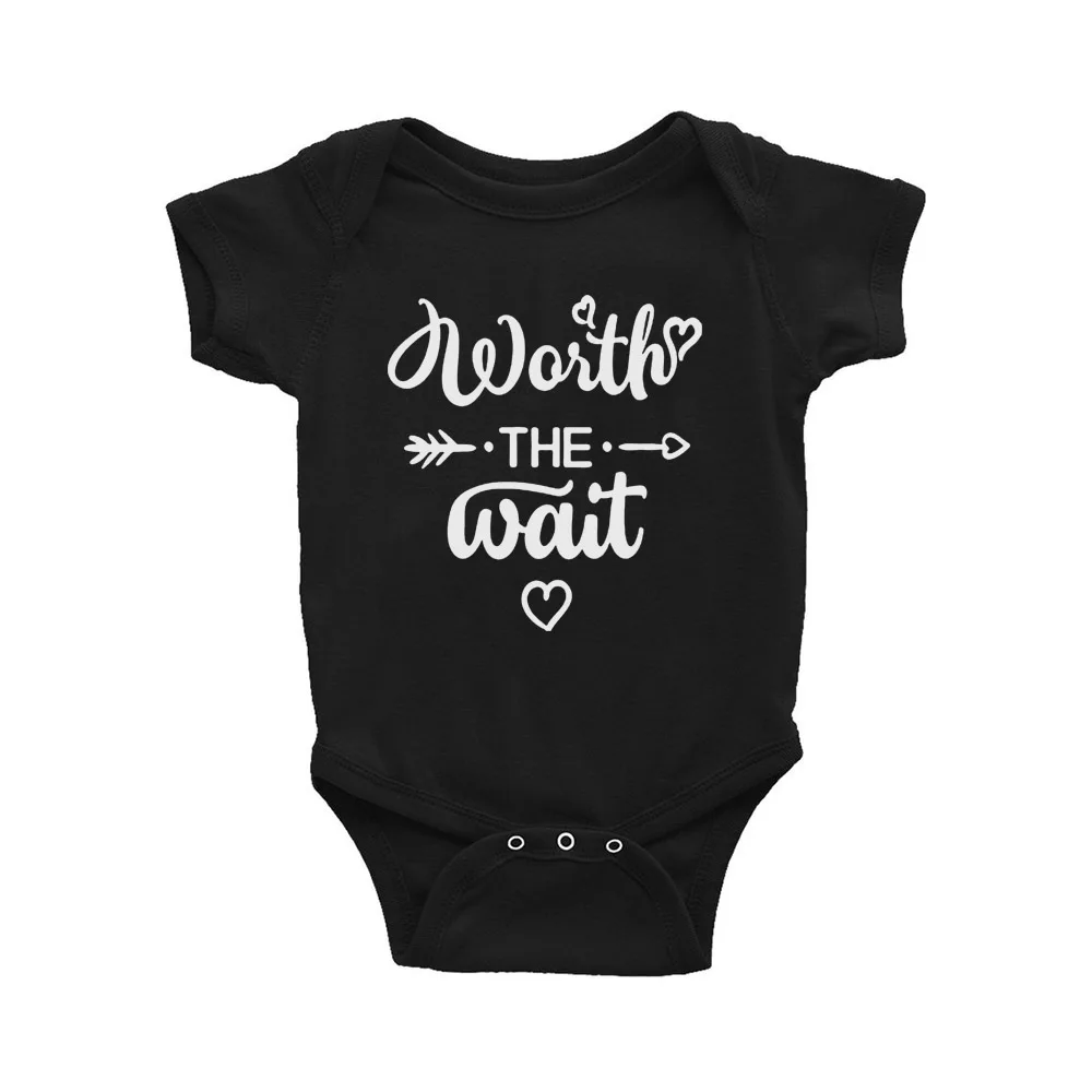 Casual Fashion Funny Baby Kids Boys Letter Printed Soft Worth The Wait Playsuit Outfits  Clothes Drop Shipping 5