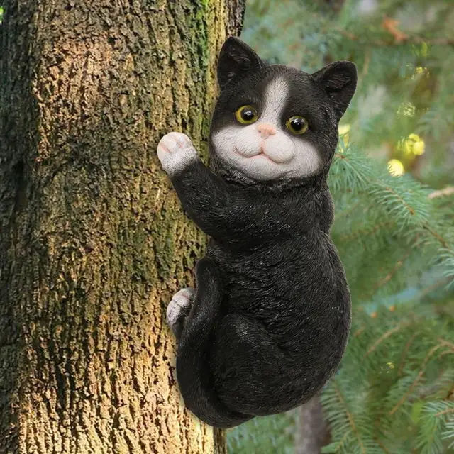 Goodeco-ahuyentador de árbol para gatos, escultura de resina para