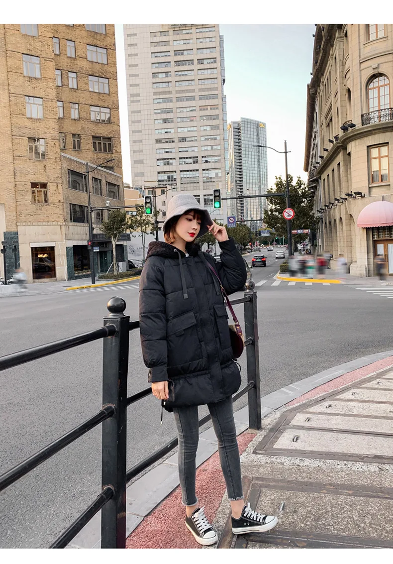 Down Jacket Cotton-padded Clothes Women's New Style Korean-style Faux Lambswool Loose-Fit Cotton-padded Clothes Students Mi