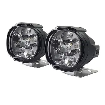 

2Pcs Motorcycles Headlight 6000k White 6 LED Working Spot Light 8W 1000LM