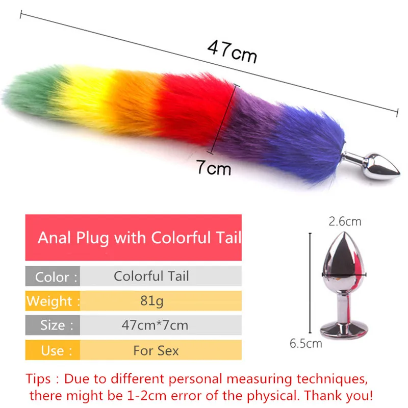 Аниме Косплей Женский реквизит Анальная пробка с цветным хвостом нержавеющая сталь Анальная пробка форма Лисий хвост сексуальные костюмы для маскировки женщин