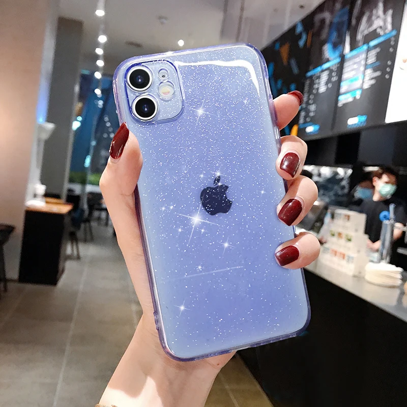 2020 Мягкий Силиконовый противоударный Роскошный чехол для iphone 11 12 mini Pro Max XS X XR 7 8 plus SE конфетные прозрачные