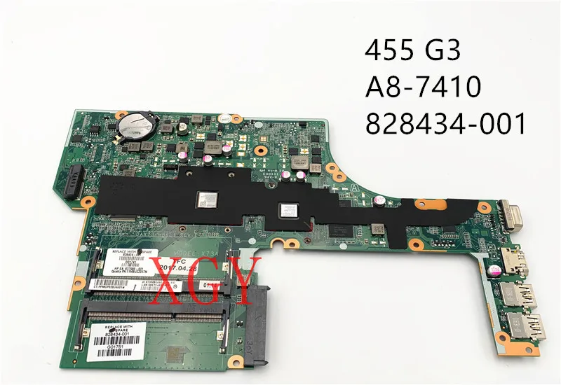 Материнская плата для ноутбука HP ProBook 455 G3 828434-601 828434-001 DAX73AMB6E1 A8-7410 ЦПУ 2 Гб