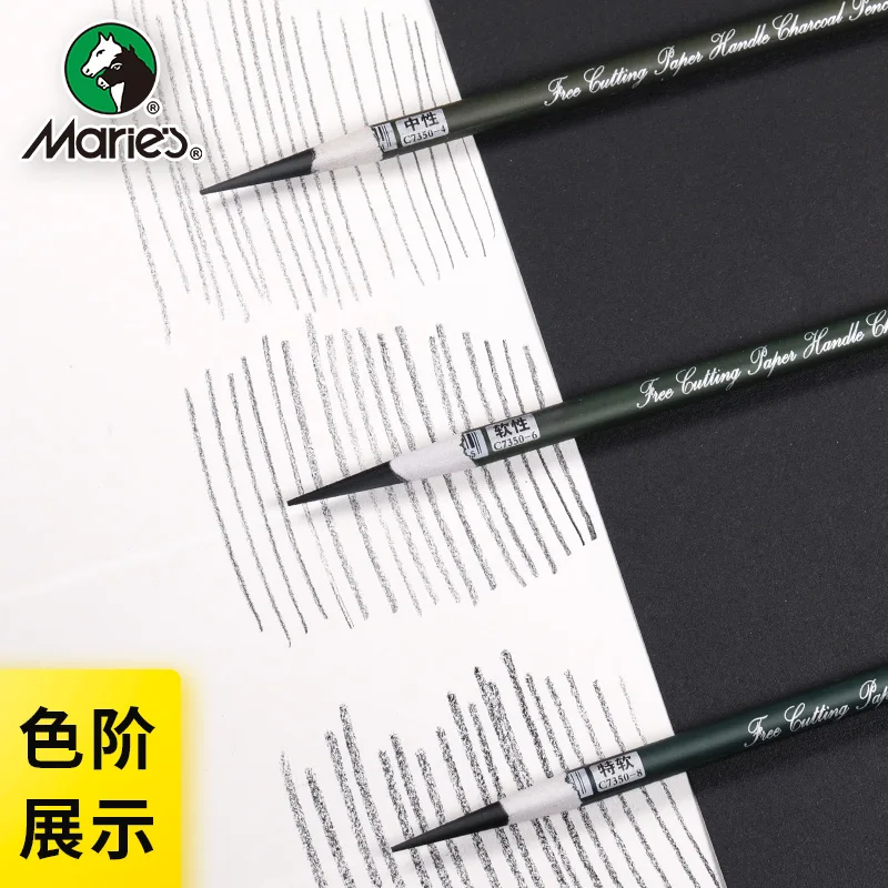 3 pcs 7350 Easy Cutting Handel Charcoal Pencil Soft/Super Soft / Neutral Stationery School Art Supplies Pencils for Students