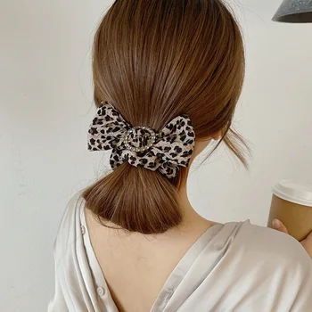 1 Pcs Snake Bow Stretch Ponytail  Leopard Print Hair Ties Elastic Scrunchies Adjustable Hair Ring Hair Rope Headwear accessories 1