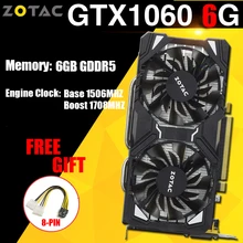 ZOTAC видеокарты NVIDIA GTX 1060 6GB игровая видеокарта для ПК NVIDIA GeForce GPU GTX 1060 6GB 192Bit GDDR5 VGA карта для ПК б/у