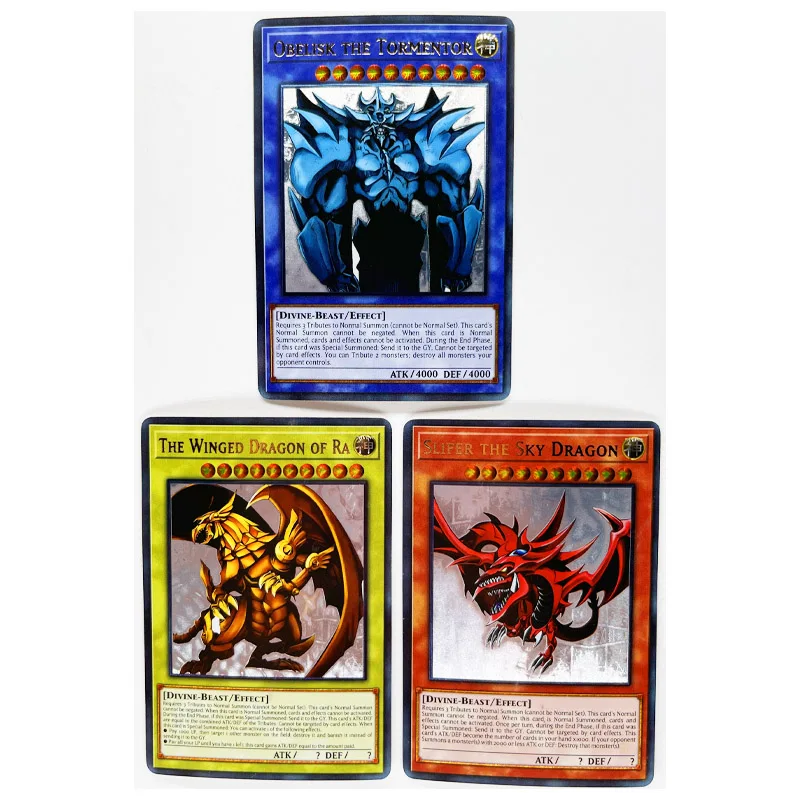 3pcs Set Yu Gi Oh Egyptian God Obelisk The Tormentor Japanese Diy Toys Hobbies Hobby Collectibles Game Collection Anime Cards Game Collection Cards Aliexpress