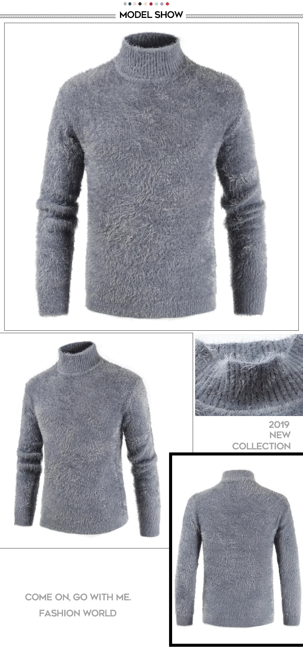 AKSR мужской вязаный свитер с высоким воротом кашемировый шерстяной зимний свитер мужской 2019 пуловер с высоким воротом мужской свитер