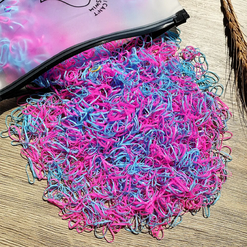 2000PCS Girls Colorful Small Disposable Hair Bands Elastic Rubber Bands Ponytail Holder Kids Headbands Hair Accessories Hair Tie gold hair clips Hair Accessories