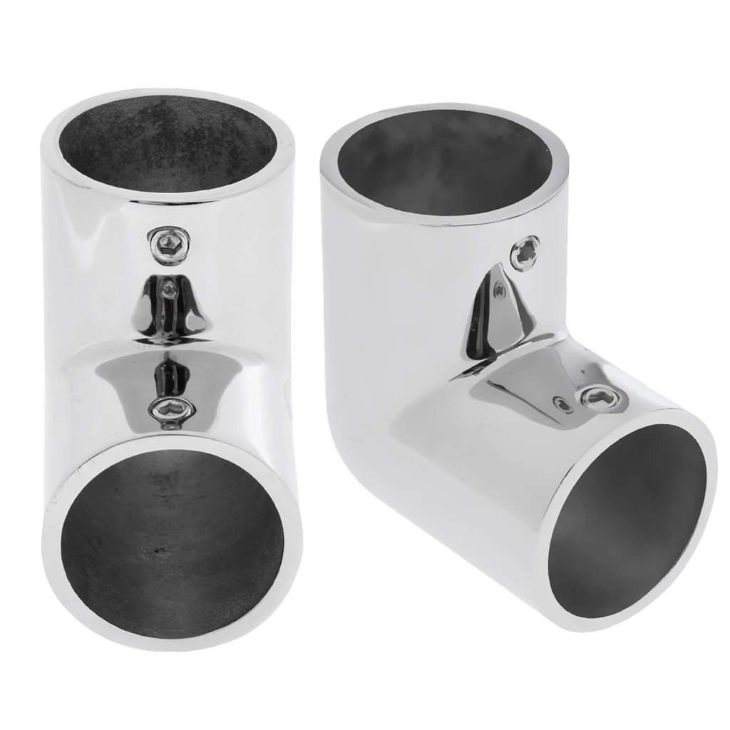 Marine Boat Yacht Hand Rail Fitting 90 Degree Elbow Tube Mount Hardware 25mm / 1inch, 22mm/ 7/8inch , Full 316 Stainless Steell