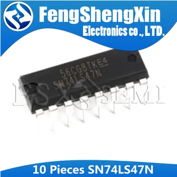 

10pcs/lot New SN74LS47N 74LS47 74LS47N HD74LS47P DIP-16 BCD to 7-Segment Decoder/Driver IC