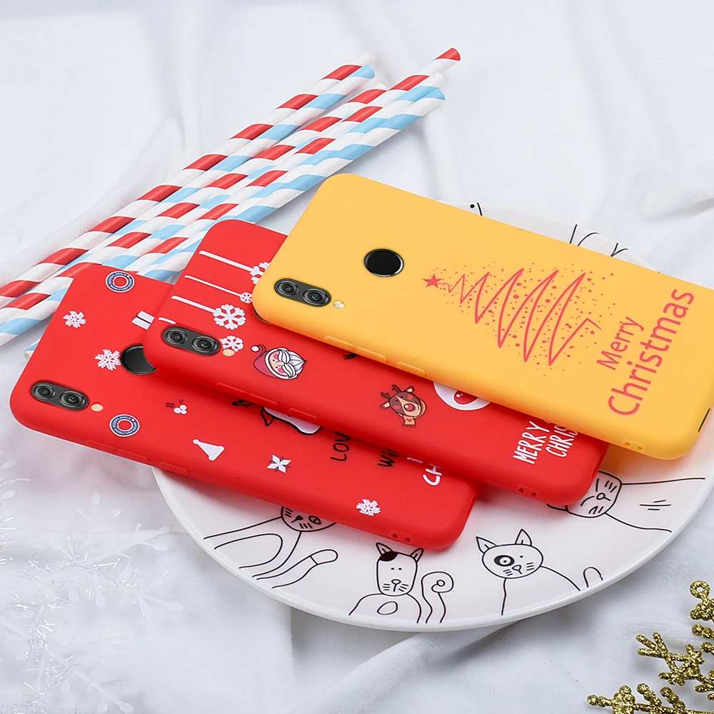 For Huawei Honor 10 20 Lite 8X 9X Pro P20 P30 lite New Year gift Phone Case Christmas Elk Santa Claus Silicone Back Cover | Мобильные