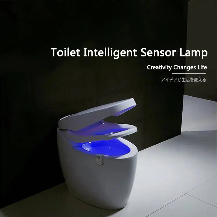 Smart PIR Motion Sensor Toilet Seat Night Light 8 Colors Waterproof Backlight For Toilet Bowl LED Luminaria Lamp WC Toilet Light