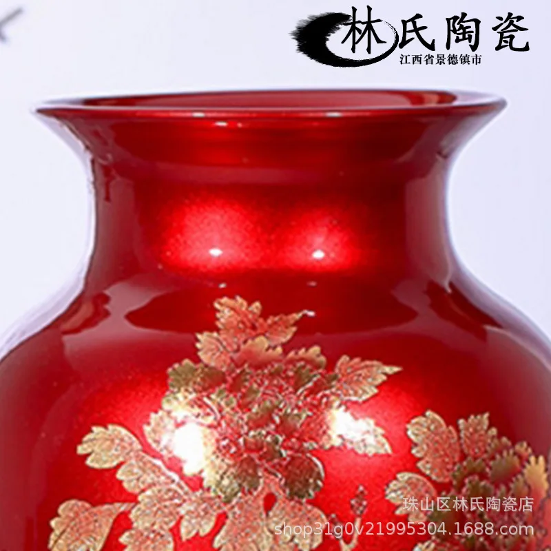 Рождественское свадебное украшение, фарфор navidad Jingdezhen, китайский стиль, глазурь, пион, ваза в виде белой тыквы, ваза для цветов, орнамент