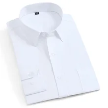 Мужская саржевая рубашка с длинными рукавами бренд сплошной цвет деловой официальный офисный Мужской платье рубашка размер плюс мужской рубашка Chemise