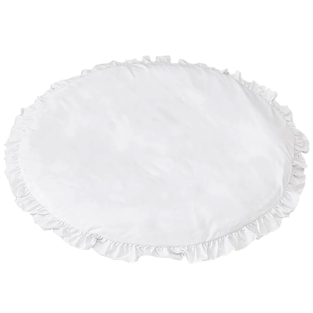 White 100 см детское игровое одеяло для занятий спортом хлопковый кружевной однотонный игровой коврик ползающее одеяло коврик для детской комнаты - Цвет: White