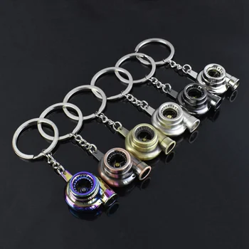 

1PCS Auto Car Turbo Keychain Turbocharger Turbine Design Metal Key Rings Car Key Hold For Men
