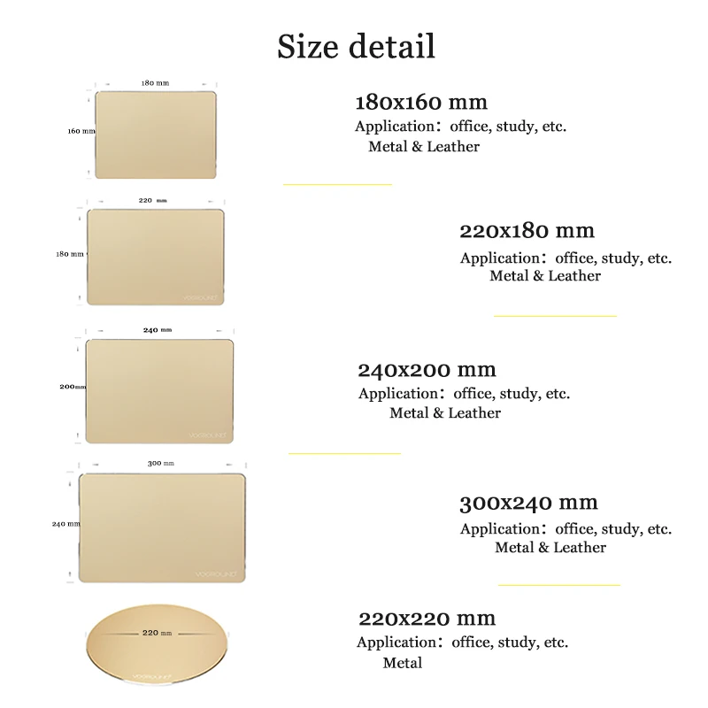 Business Metal Mouse Pad Double-side Aluminium Waterproof Anit-slip Hard Mouse-pad Suitable for Office Macbook Laptop mouse pad