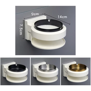 

Stainless Steel Ashtray Wall Creative Wall-Mounted Bathroom Ash Storage Box Portable Split Multi-Function Ashtray For Home