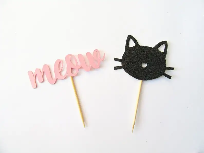 

Cat Cupcake Toppers,Meow Party, Cat Party Decor, Kitten Birthday, Cat Birthday, Kitty Cat Party, Girls Birthday, Kitten Party