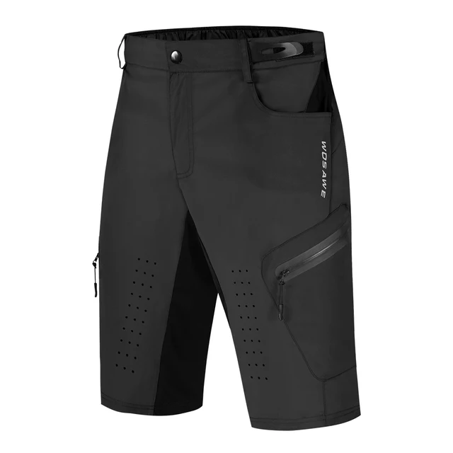 WOSAWE Cycling Shorts Summer Breathable Loose Short MTB Shorts Bike Shorts Men Running Bicycle Pants Riding Shorts Pants BL141-Black