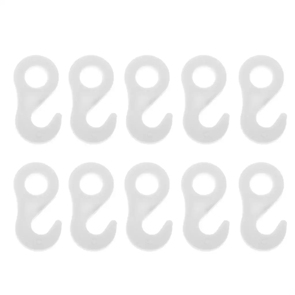 10Pcs/set Plastic Fasten Hook Carabiner for Tent Awning Tie Rope Bungee Cord End