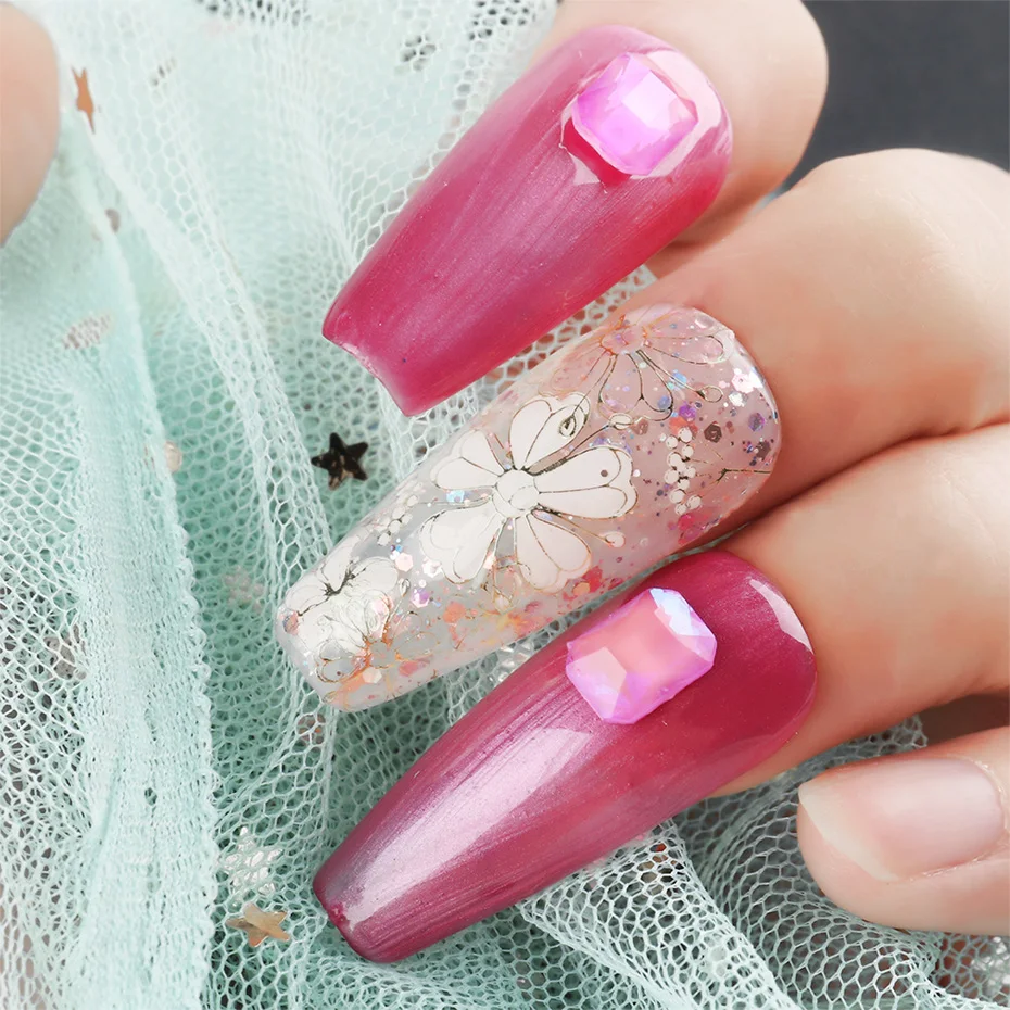 Clear False Nails Tips Display Stand Holder Gel Polish Showing Shelf Double-Side Adhesive Tapes Stickers Manicure 6