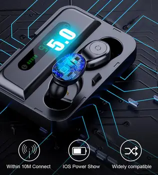 

TWS Wireless Earphones Bluetooth 5.0 Stereo Earbuds Noise Canceling In-Ear Sports Headset With Mic For All Phones